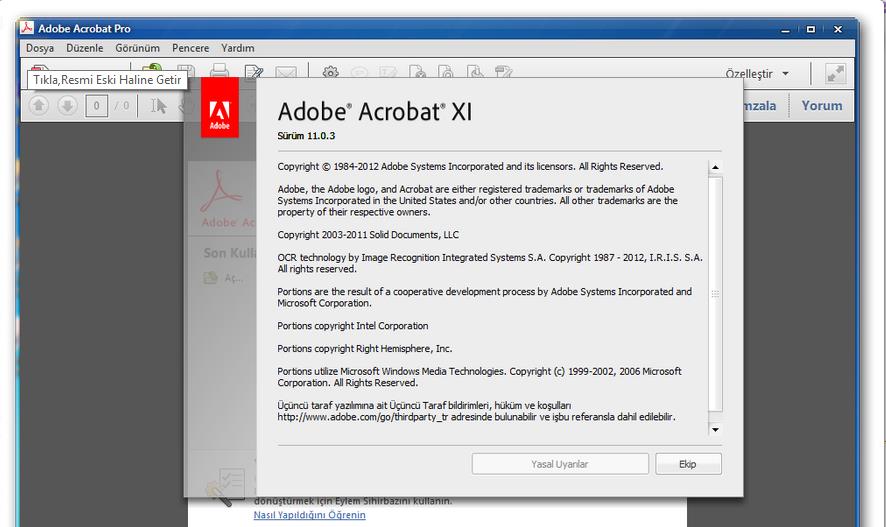 Adobe Acrobat XI Pro 11.0.07 Sürüm